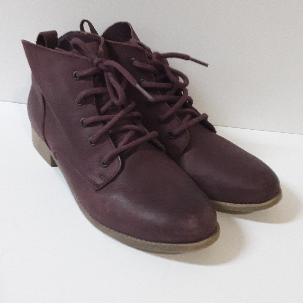 Steve Madden ankle boots women 9.5M Lace-up Chelsea burgendy Y2k Festival Casual